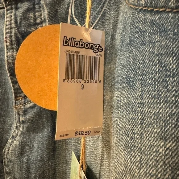NWT Billabong Distressed Low Rise Denim Mini Skirt Juniors - Picture 5 of 8